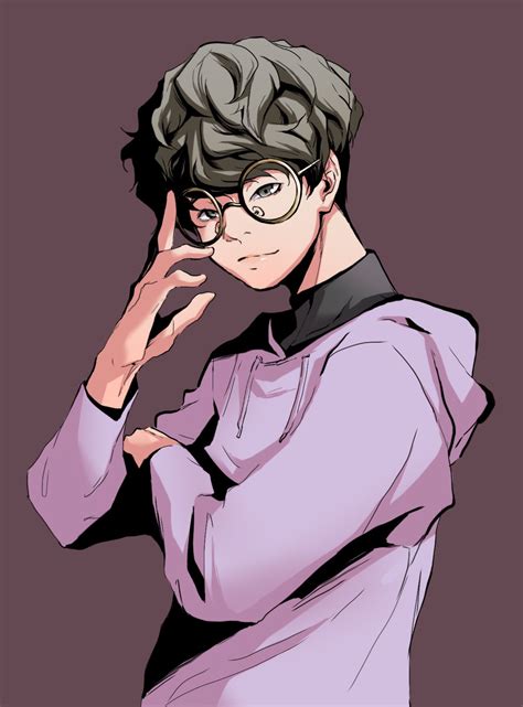 See more ideas about anime, anime guys, anime boy. DrawVeryLittle on Twitter: "Glasses like baseballs. #oc #boy #korean #myart #glasses…