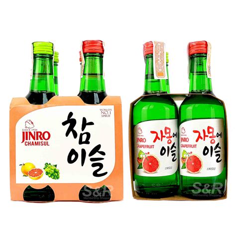 Jinro Chamisul Flavored Soju Assorted 4 Bottles