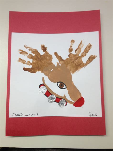 Reindeer Hand And Footprint Art Christmas Crafts