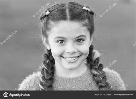 Small Child With Long Hair Autumn Fashion For Pretty Girl Happy