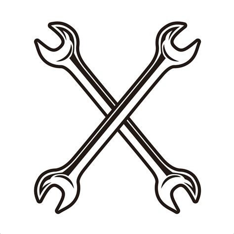 Crossed Wrench Tool Symbol 7275625 Vector Art At Vecteezy