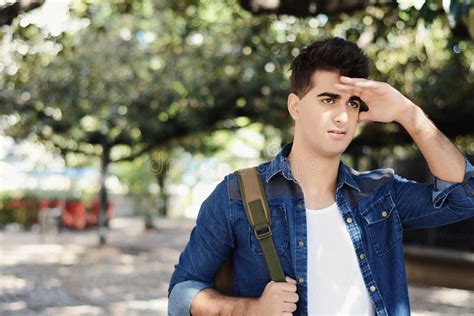 Young Man Looking Far Away Stock Photo Image Of Eastern 123547870