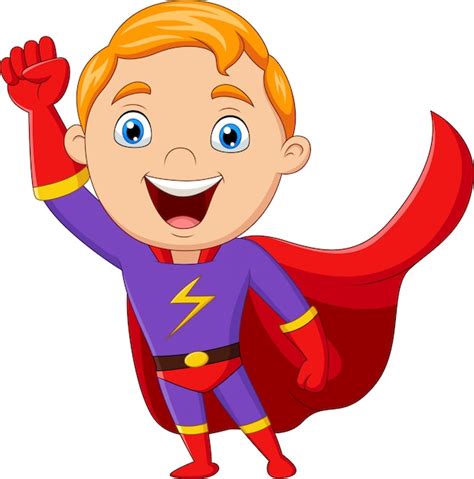 Premium Vector Cartoon Superhero Boy
