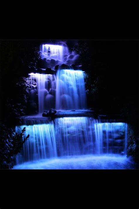 Love Waterfalls ️ Landscape Lighting Waterfall Backyard Water Feature