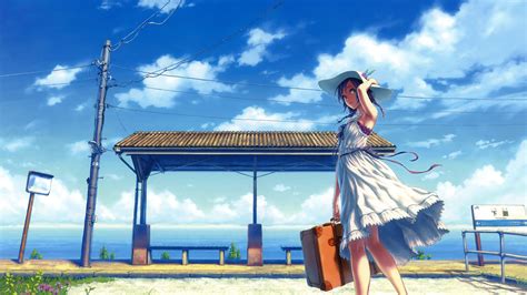 Anime Girl Landscape Wallpapers Top Free Anime Girl Landscape