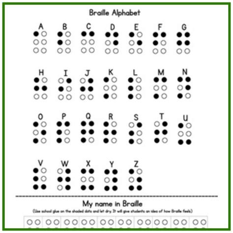 Free Printable Braille Blank Worksheets
