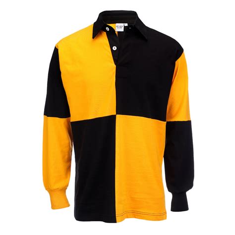 Men Quarter Panel Long Sleeve Rugby Shirts 100 Cotton Yellow Etsy