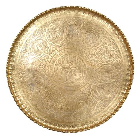 Large Persian Antique Brass Tray At 1stdibs Persian Brass Tray Large