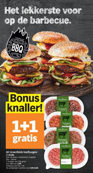 Ah Greenfields Beefburgers 2 Stuks Promotie Bij Albert Heijn
