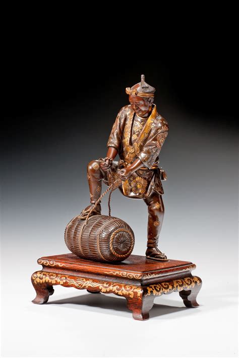 Japanese Bronze Figure By Miyao A Japanese Bronze And Parcel Gilt