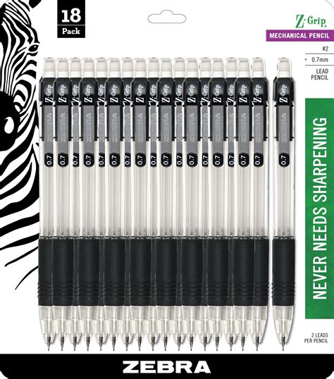 Zebra Pen Z Grip Mechanical Pencil 07mm Hb 2 Graphite Black Grip