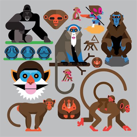 Monkey Vector Bunka Monkey Illustration Animal Illustrations Graphic