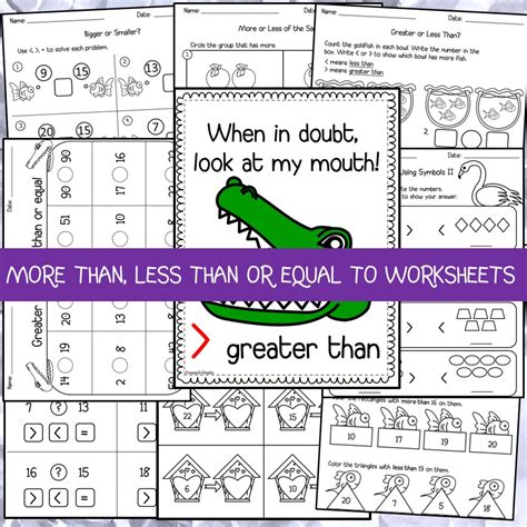 Greater Than Less Than Equal To Worksheets For Grade 1 Zisand
