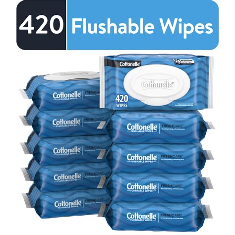 Cottonelle Fresh Care Flushable Wipes 10 Flip Top Packs 42 Wipes Per