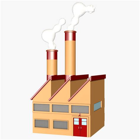 Small Industrial Factory Model Pipes Cgtrader