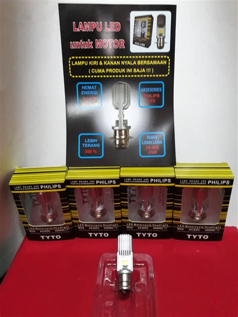 Jual bohlam lampu/lampu depan LED Philips universal semua motor bebek