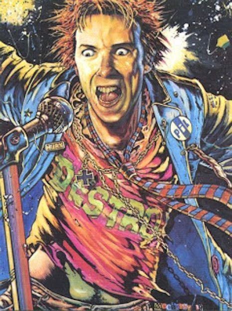 Johnny Rotten In Cartoon Style Punk Poster