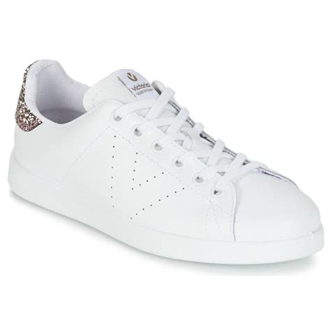 Le coq sportif agate lo s, sneakers basses femme Victoria DEPORTIVO BASKET PIEL Blanc / Glitter - Chaussure ...