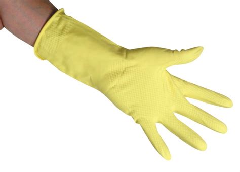 Yellow Rubber Glovesyellow Rubber Gloves In Size Medium Rubber Gloves
