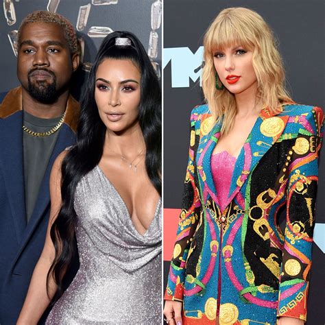 Kim Kardashian Kanye West React To Taylor Swift Bringing Up Feud