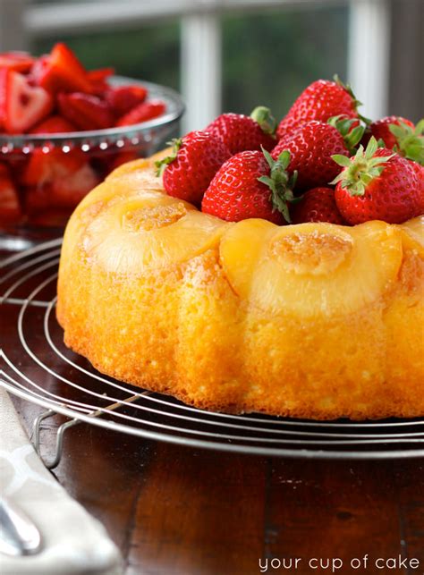 I've made it for my family on birthdays and christmas a few times and got tons of optimistic responses : . Pineapple Bundt Cake with Sweet Strawberries - Your Cup of ...