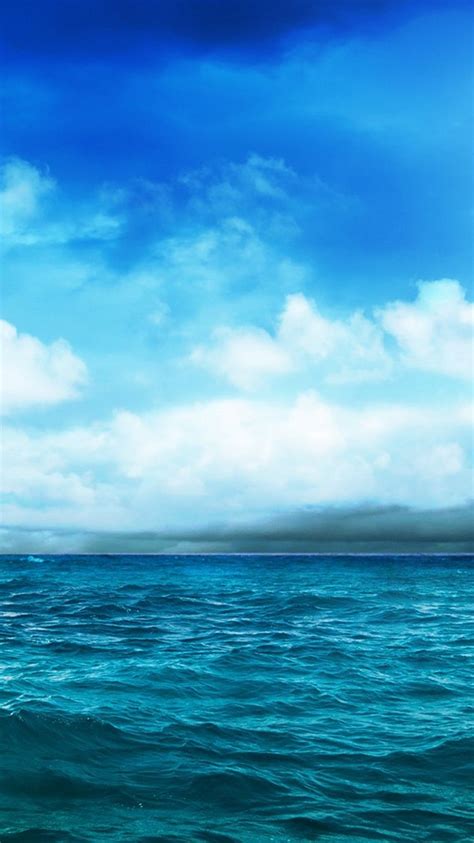 Ocean Blue Sky Storm Approaching Iphone 6 Wallpaper Wallpapers