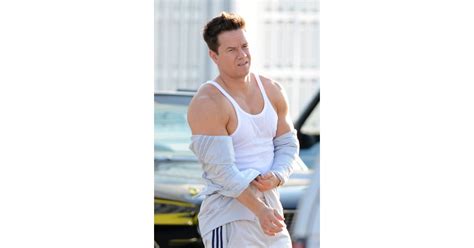 Here You Can Practically Hear Mark Wahlbergs Tank Top Whimpering Celebrity Guys In Tight