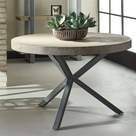 Pottery Barn Abbott Concrete Acacia Round Outdoor Table Off