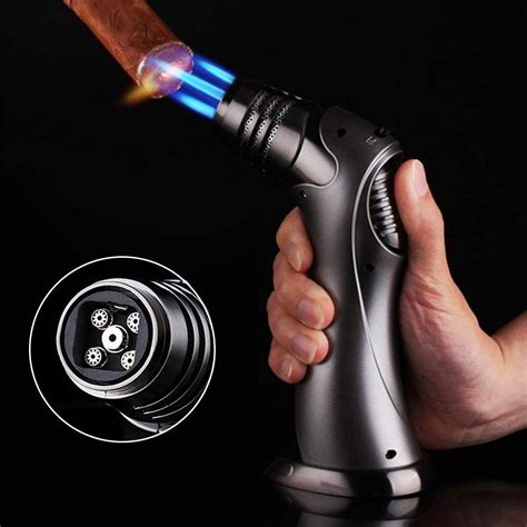 Quintuple Jet Torch Lighter Heavy Duty Table Lighter 5 Flame Butane