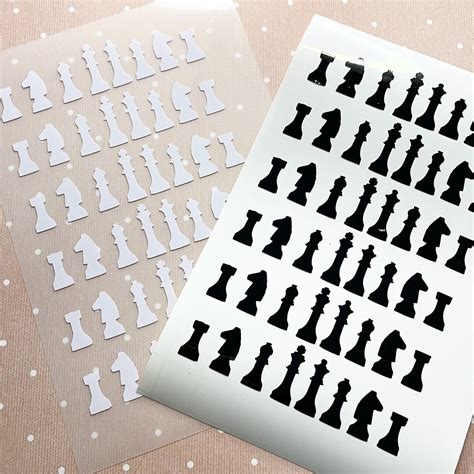 Black And White Chess Pieces Decals Chess Stickers Vinyl Etsy