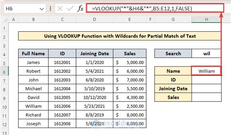Excel Vlookup For Partial Match In Table Array 3 Examples