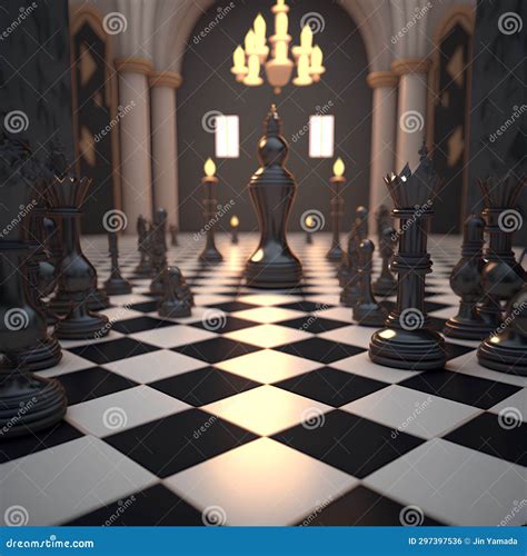 Chess Game 3d Render Of Chess Pieces On A Chessboard Stock
