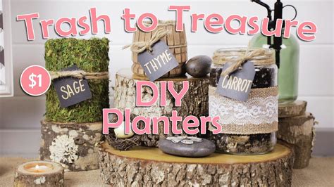 I made these faux ceramic and cement planters using plastic pots from dollar tree and just a few other craft supplies they look so upscale no one would ever. Upcycled Planters- Kitchen Herb Garden - Dollar Tree DIY ...