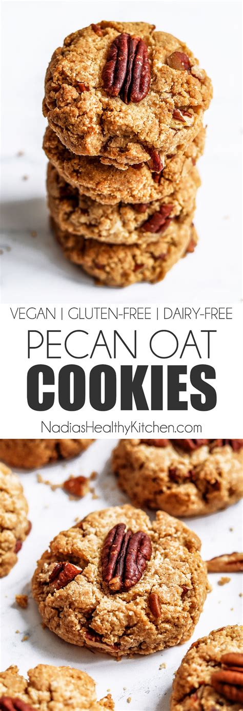 When preparing desserts for parties, bake sales, and children's birthdays, you may have to account for a variety of diets and food allergies. Vegan and Gluten-free Pecan Oat Cookies | Oat cookies, Food recipes, Gluten free desserts