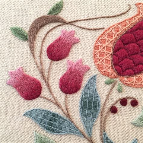 Crewel Embroidery Kit Pomegranates And Rowan Melbury Hill