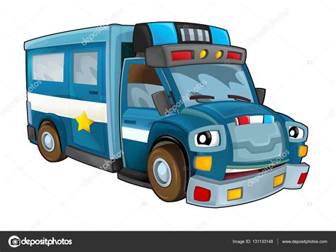 Cette très belle voiture de police de clementoni amuse votre enfant de plusieurs façons. Cartoon voiture de police - camion — Photographie illustrator_hft © #131133148