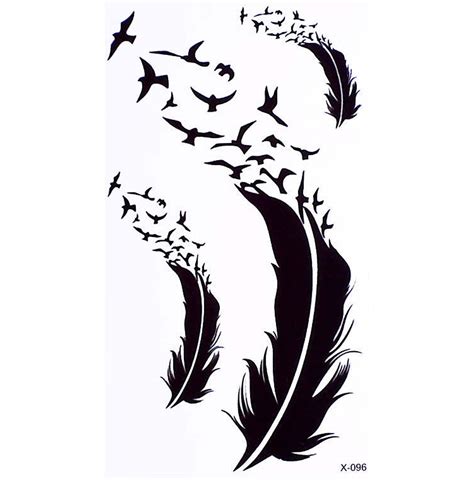 Chenoa Flying Bird Sparrow Silhouette Temporary Tattoo Mybodiart