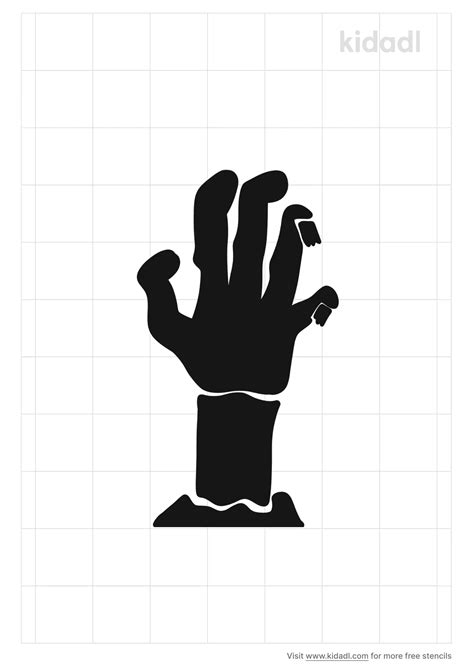 Free Zombie Hand Stencil Stencil Printables Kidadl