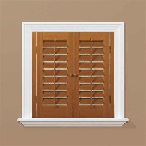 They look good in traditional, contemporary or heritage homes and best of all you can custom build interior wood shutters yourself. homeBASICS Plantation Faux Wood Oak Interior Shutter ...