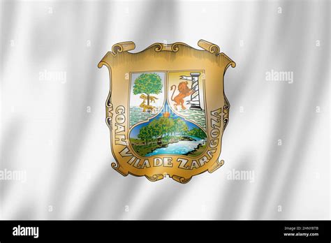Coahuila State Flag Mexico Waving Banner Collection 3d Illustration