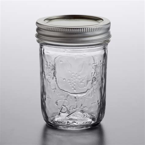 Ball 60000zfp 8 Oz Half Pint Regular Mouth Glass Canning Jar With Silver Metal Lid And Band