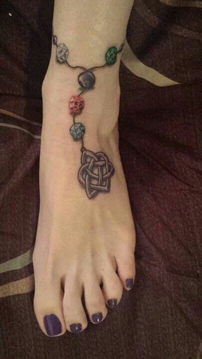 Celtic Family Knot Tattoo With Birthstones Ankle Bracelet Tattoo Charm Bracelet Tattoo Ankle
