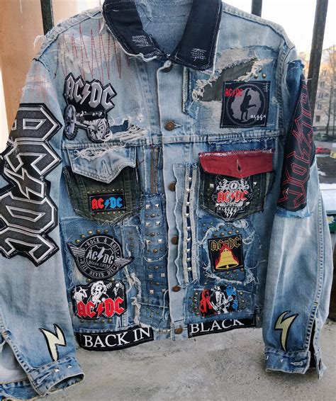 Punk Denim Jacket Jean Jacket Diy Custom Denim Jacket Punk Jackets