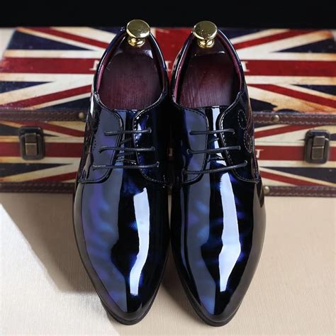 Patent Leather Shoes Red Black Dress Wedding Shoes Flats Oxfords