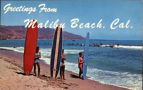 Vintage Malibu Beach Postcard From The Early S Source Cardcow Com Malibu Malibu Beaches
