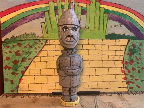 Hand Carved Folk Art Tin Man Figurine From The Wizard Of Oz Etsy