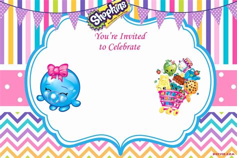 Shopkins Birthday Invitation Template New Free Shopkins Invitation Temp