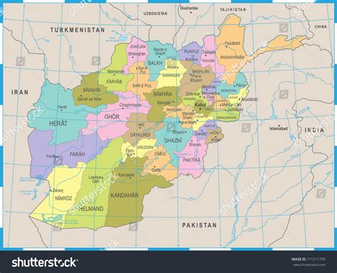 Afghanistan Map High Detailed Vector Illustration Stock Vector Royalty