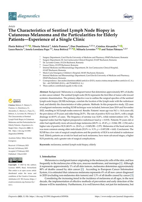 Pdf The Characteristics Of Sentinel Lymph Node Biopsy In Cutaneous