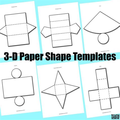 How To Make Paper 3d Shapes Shape Templates Teaching Shapes